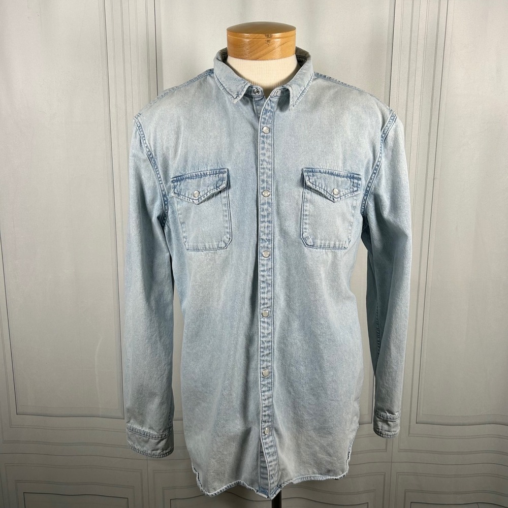 John Varvatos Light Blue Denim Button-Down Shirt